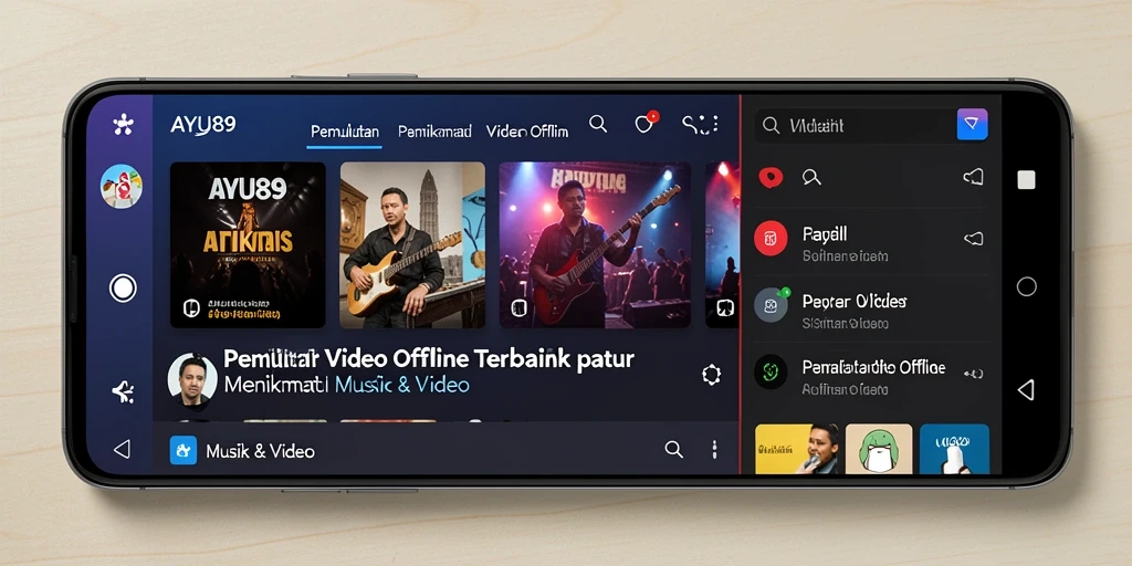 Tampilan antarmuka AYU89 yang sederhana dan intuitif untuk Pemutar Video Offline.