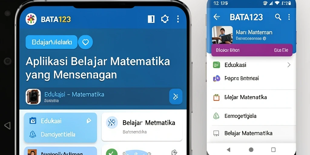 Antarmuka BATA123 memperlihatkan fitur belajar matematika yang interaktif.