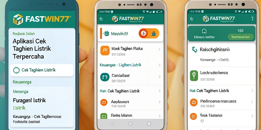 Tampilan antarmuka FASTWIN77 untuk Cek Tagihan Listrik yang user-friendly.
