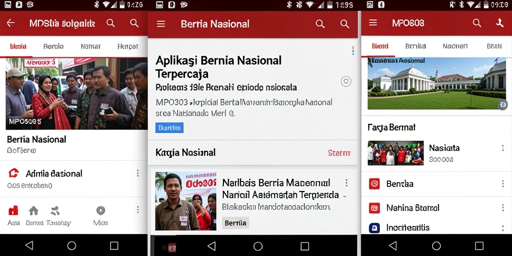 Tampilan antarmuka aplikasi MPO303 menampilkan berita nasional terkini.