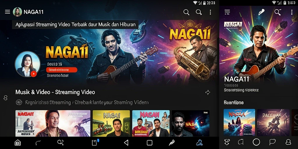 Tampilan antarmuka NAGA11 yang user-friendly untuk Streaming Video.