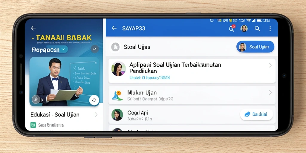 Tampilan antarmuka aplikasi Soal Ujian yang menarik di SAYAP33.