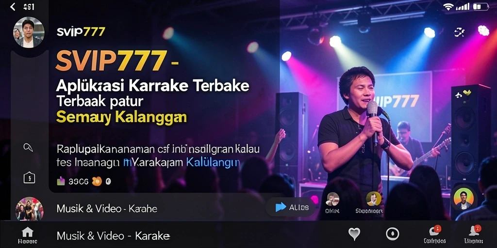 Antarmuka SVIP777 yang menarik untuk menyanyi karaoke.