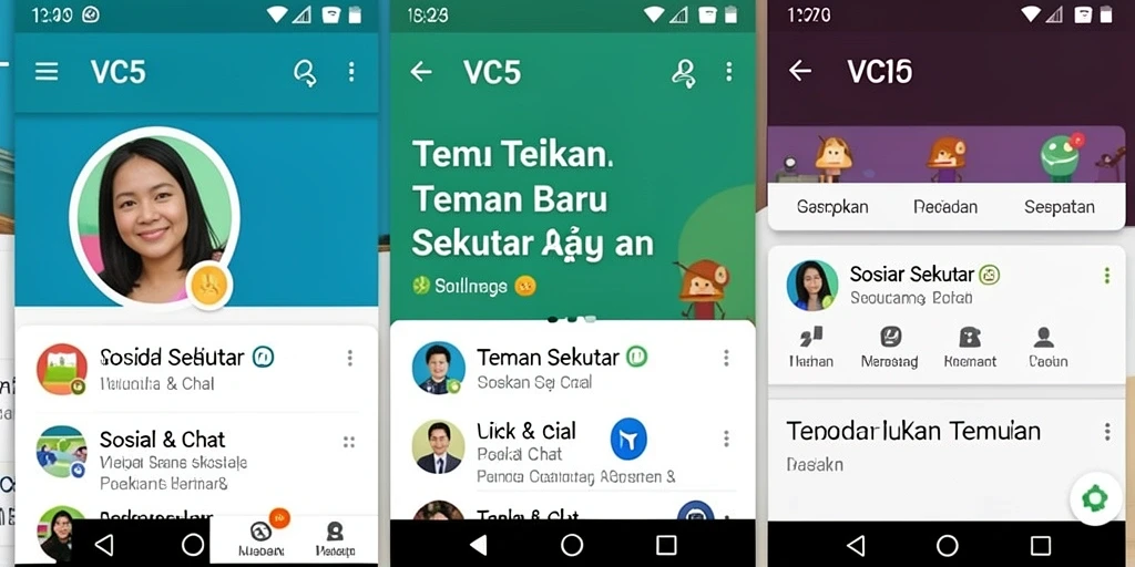 Antarmuka VC5 menampilkan fitur pencarian teman yang interaktif.