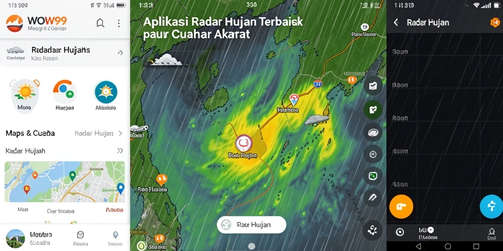 Antarmuka WOW99 menampilkan peta radar hujan yang jelas dan informatif.